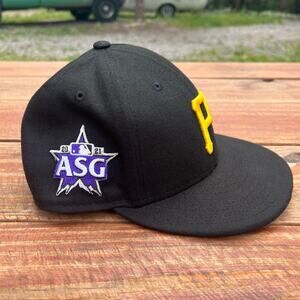 Pittsburgh Pirates 2021 ASG 59FIFTY Hat 7 1/4 New Era MLB Cap Black Yellow RARE